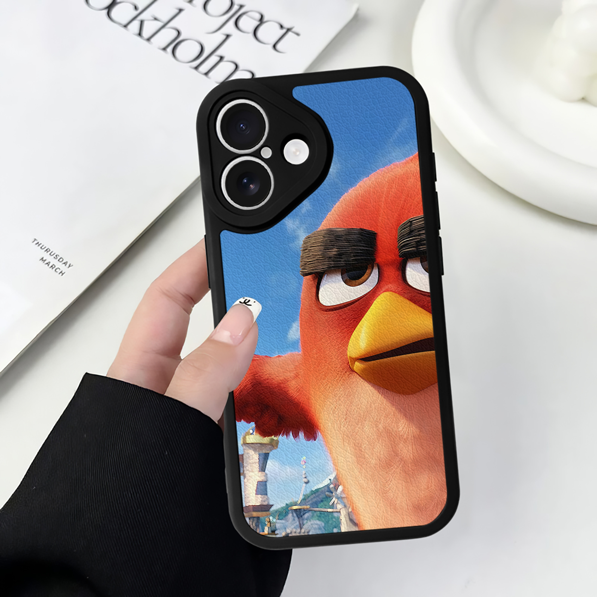 （画像用） Angry Birds アングリーバード 【iPhone 16シリーズ対応】シリコンスマホケース（レザー調） 材質：シリコン